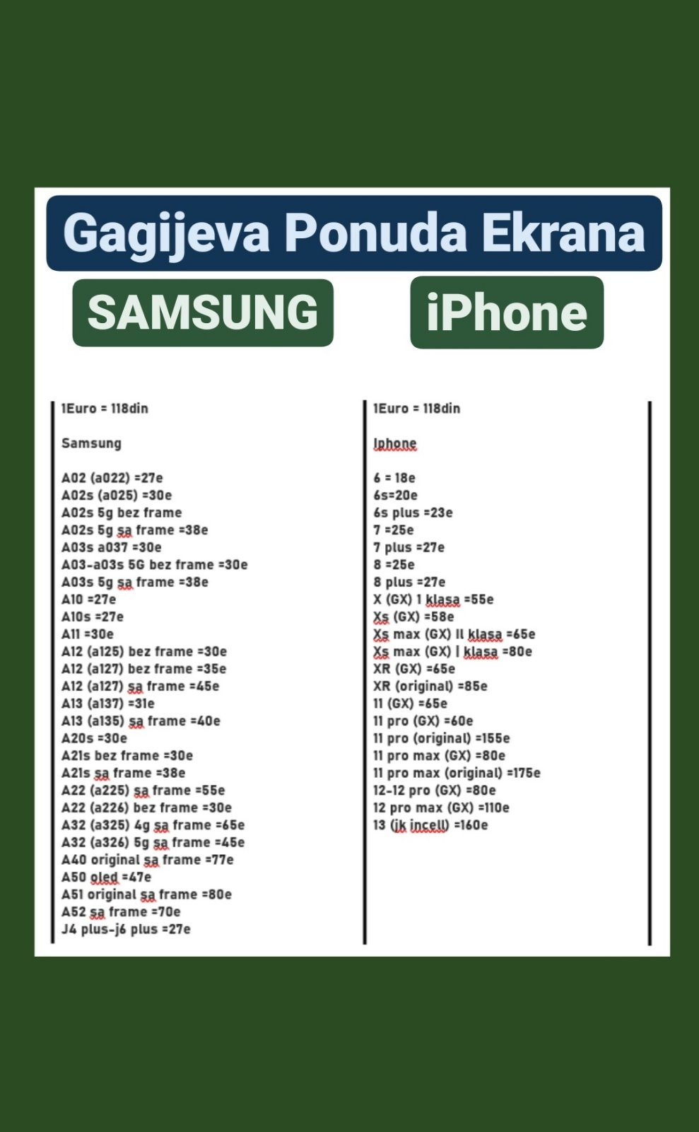 oglas na reklamiraj.se Samsung Ekrani